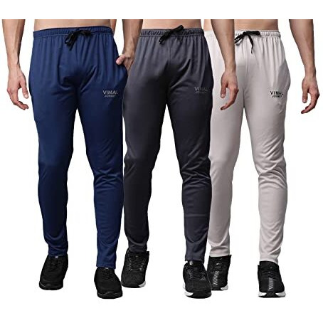 Mack Jonney Ddry Solid Lycra Multicolor Trackpants For Men (Pack Of 3)-Ddry__Dd10__Blu__Gry__L.Gry__03-Xl