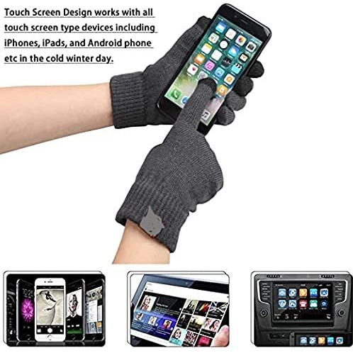 Huntsmans Era Winter Touchscreen Knit Woolen Gloves For Men And Women (Grey)