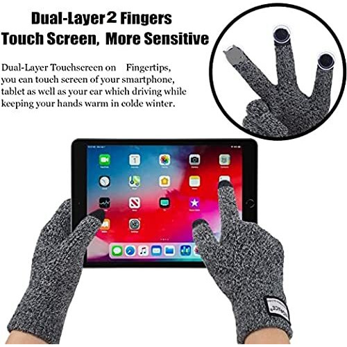 Huntsmans Era Winter Touchscreen Knit Woolen Gloves For Men And Women (Grey)