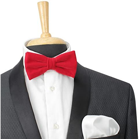 Peluche Solid Essentials Red Velvet Bow Tie