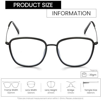 Royal Son Men C1 Blue Block Lens | Black Frame Reading Glasses-M (Sf0015-C1)