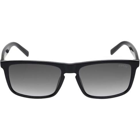 Guess|Black Full-Rim Square Branded Latest And Stylish Sunglasses|100% Uv Protection (Uv 400) Grey Gradient Faded Lens|Men|Large|Gu00025 01C 59 S