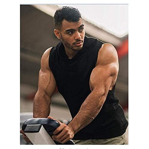 More & More Gym Hoodie For Men (In, Alpha, L, Regular, Black)