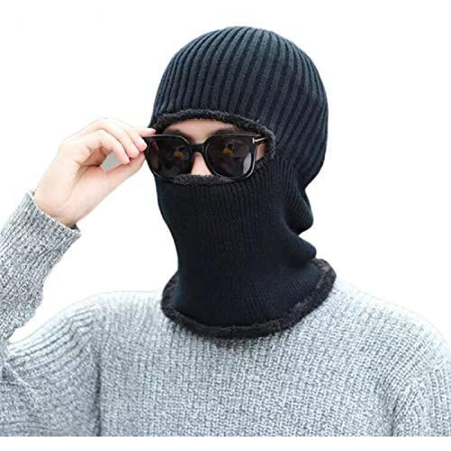 Huntsmans Era Soft Fur Woolen Winter Full Face Cover Monkey Caps For Men And Women/Balaclava Winter Cap/Monkey Caps (Black)