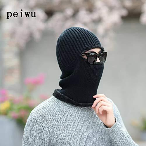 Huntsmans Era Soft Fur Woolen Winter Full Face Cover Monkey Caps For Men And Women/Balaclava Winter Cap/Monkey Caps (Black)