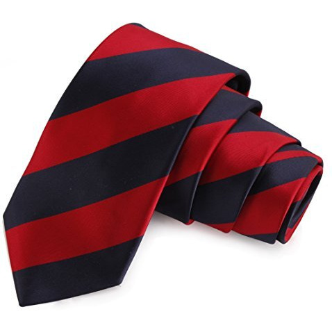 Peluche Trig Red & Navy Blue Colored Microfiber Necktie For Men