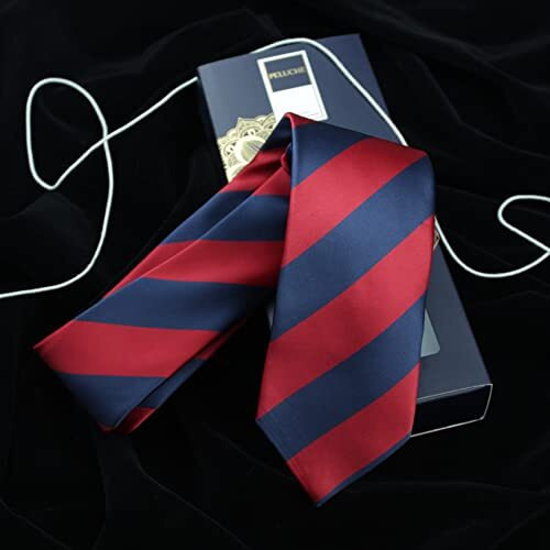 Peluche Trig Red & Navy Blue Colored Microfiber Necktie For Men