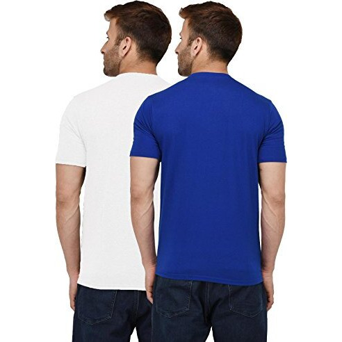 London Hills Men T-Shirt || T-Shirt For Men || Plain T Shirt || T-Shirt (Pack Of 2) Blue,White