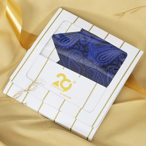To The Nines Men's Microfiber Blue Paisley Pocket Square