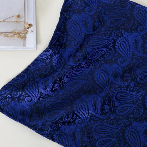 To The Nines Men's Microfiber Blue Paisley Pocket Square