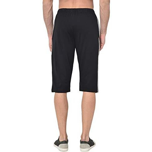 Vimal Jonney Multicolor Cotton Blended Regular Fit Three Fourth Capri For Men(Pack Of 3)-C7_Mlg_Blk_C1_Ant_0003-M