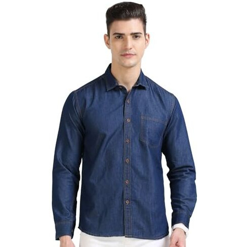 Scott International Men's Blue Denim Shirt | Denim Full Sleeve Shirt | Mens Shirt | Jeans Shirt For Men | Denim Casual Shirt | Shirt For Men | Shirt For Men Stylish
