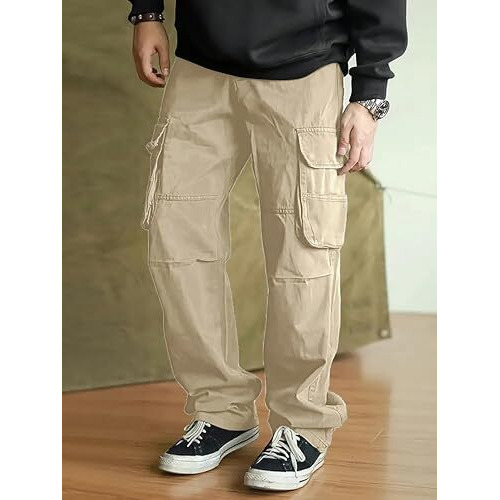 Vogaan Men's Cargo || Men Cargo Pant || Cotton Cargo Pants || Cargos For Men (Cream_30)