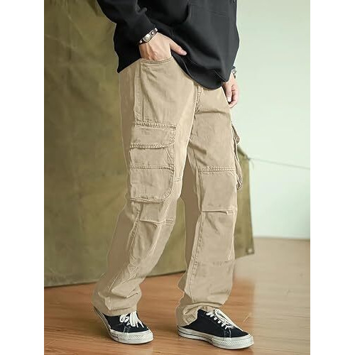 Vogaan Men's Cargo || Men Cargo Pant || Cotton Cargo Pants || Cargos For Men (Cream_30)
