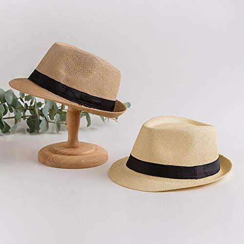 Accery Fashion Straw Fedora/Trilby Summer Hat For Men (Jute Beige)