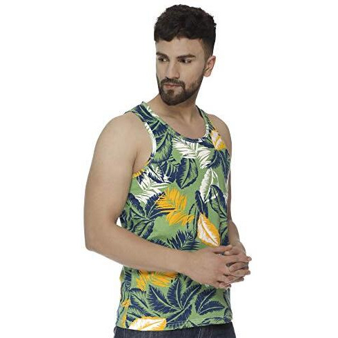 Veirdo Men's Regular Fit Tank Top (Tsh_G4_B102_L_Green_Large)