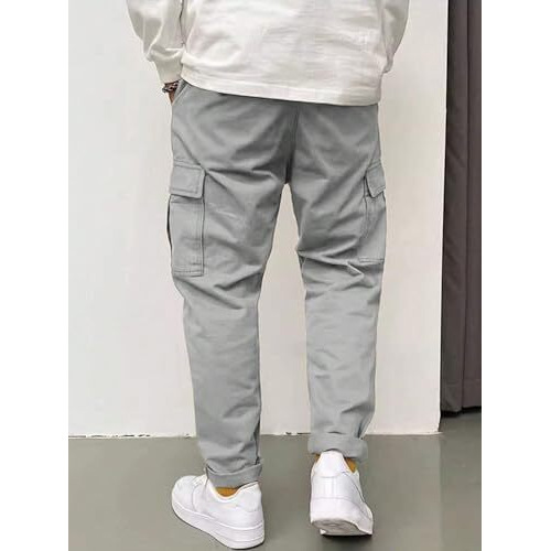 Poshax Cotton Cargo Pants For Men | Cargos For Men (Cargo 131 Grey-M)