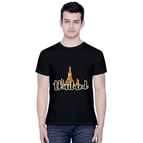Creativit Graphic Printed T-Shirt For Unisex Thailand Tshirt | Casual Half Sleeve Round Neck T-Shirt | 100% Cotton | D00867-37_Black_X-Large