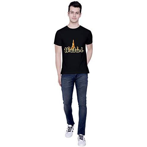 Creativit Graphic Printed T-Shirt For Unisex Thailand Tshirt | Casual Half Sleeve Round Neck T-Shirt | 100% Cotton | D00867-37_Black_X-Large