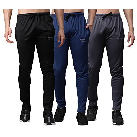 Mack Jonney Men Regular Fit Cotton Blended Round Neck Trackpants(Multicolor_Xx-Large_Pack Of 3)-Ddry__Dd10__Blk__Blu__Gry__03-Xxl, Mid Rise