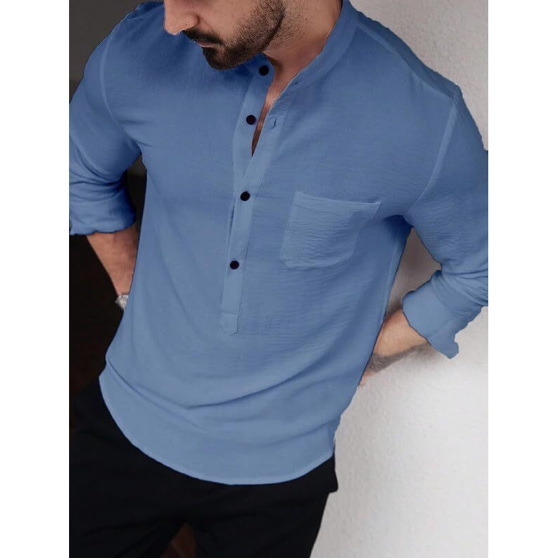 Miramichi Men's Casual Full-Sleeve Cotton Blend Kurta Shirt - Solid Pattern, Regular Fit, Long Length (Xl, Grey)