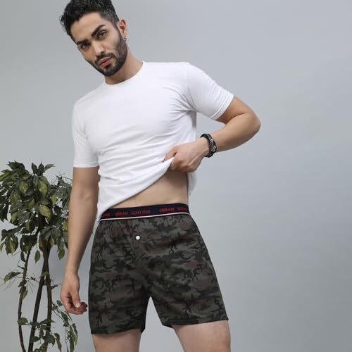 Urban Scottish Ultra-Comfortable Men's Boxer Pants (Pack Of 2), 100% Cotton With Stylish Print, Soft & Stretchy Elastic Waist Band, Hardwearing Stitching & Gentle Snug Fit (Usbx1908-Xxl)