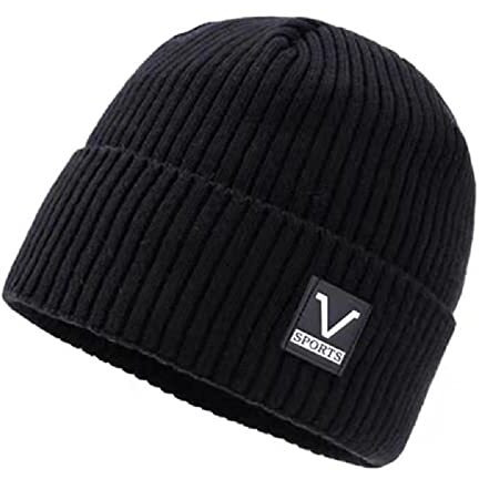 Handcuffs Men's Beanies Winter Hat Skiing Warm Plush Wool Hats Beanie Caps (Black), Free Size