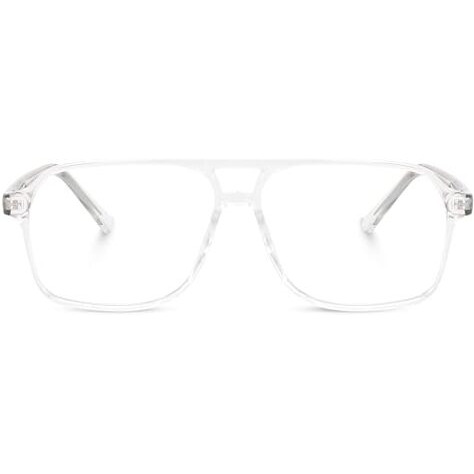 Dervin Unisex Trendy Lightweight Square Transparent Optical Frame (Medium)