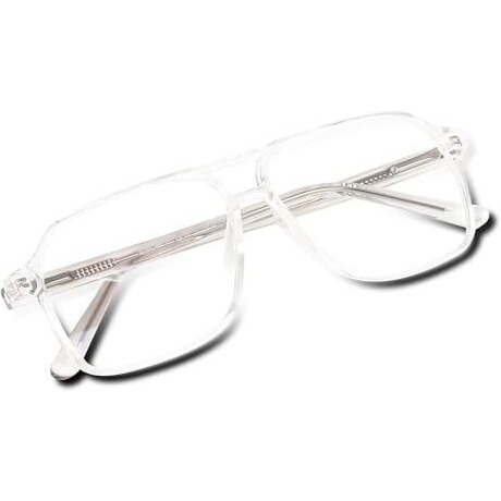 Dervin Unisex Trendy Lightweight Square Transparent Optical Frame (Medium)