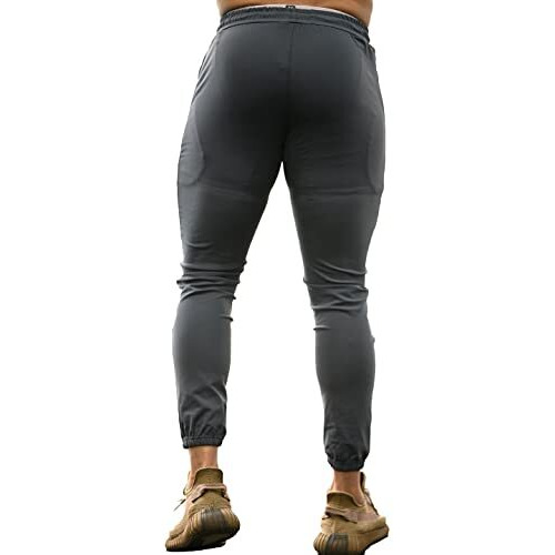 Men's Gym & Sports Wear Stretchable Trackpant With Two Zipper Pockets (Large, Dark Grey)