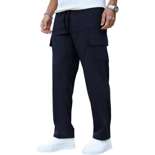 Louis Sense Men's Loose Pants (Trouser-08_Navy
