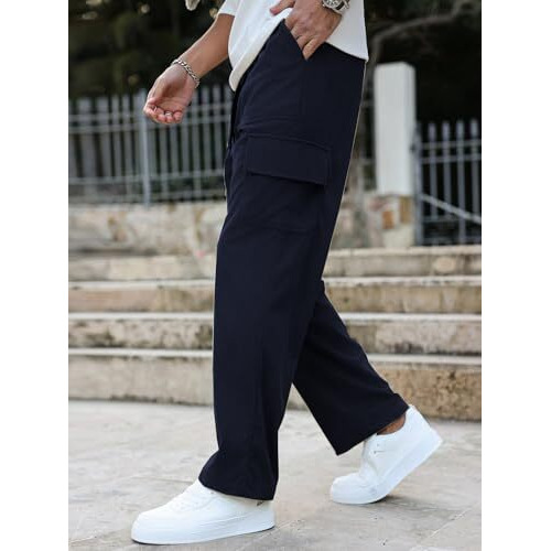 Louis Sense Men's Loose Pants (Trouser-08_Navy