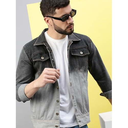 Voxati Mens Dual Color Washed Denim Jacket Kjt5558-L_Multicolor_L