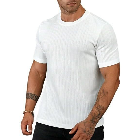 Smowkly Solid Colored Round Neck T- Shirt For Men || Mens T Shirt || Trendy T Shirt 1279_Wt_M White