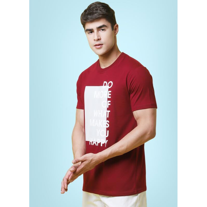 Pinkmint Combo T-Shirt For Men Cotton Blend Casual Half Sleeve T-Shirt L Active Wear L Regular Home T-Shirt (Pack Of 2) Maroon-Yellow