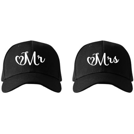 Thebaegift Personalised Name Couple Cotton Cap For Men & Women - Black, Free Size