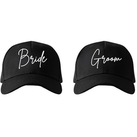 Thebaegift Personalised Name Couple Cotton Cap For Men & Women - Black, Free Size