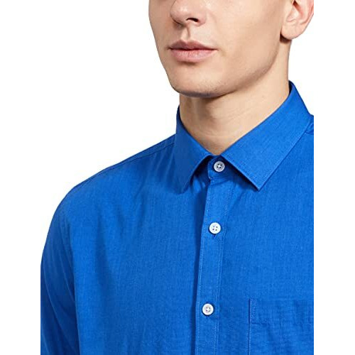 Amazon Brand - Symbol Men's Slim Fit Shirt (Symfs-02_Fil100C_Royal Blue 40)