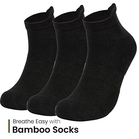 Mush Bamboo Ankle Ankle Length Socks For Men | Ultra Soft, Anti Odor, Breathable, Anti Blister Ankle Socks For Men For Running, Sports & Gym | Pack Of 3, Black