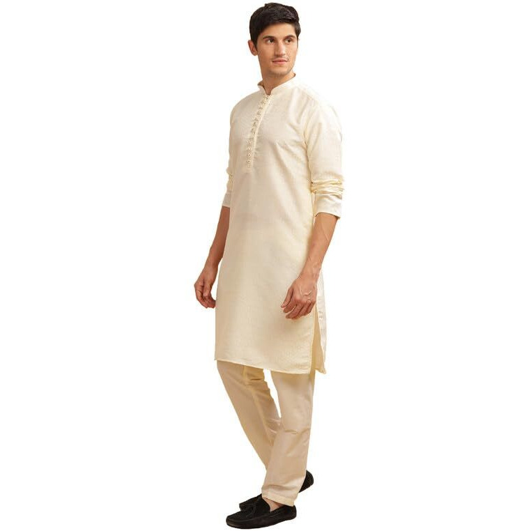 Be Active Men's Cotton Regular Kurta (My0003_Cream
