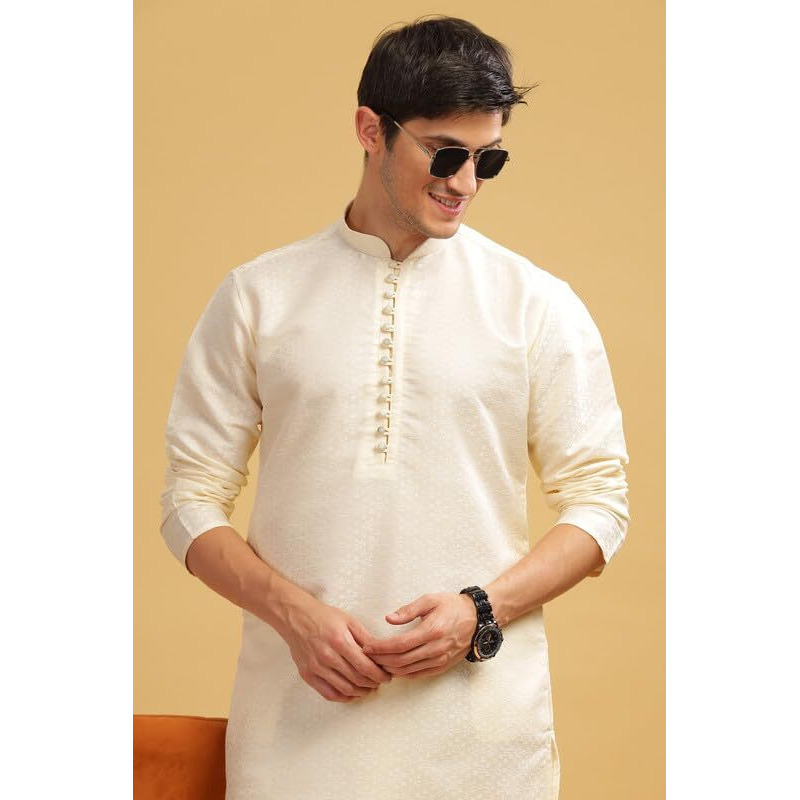 Be Active Men's Cotton Regular Kurta (My0003_Cream