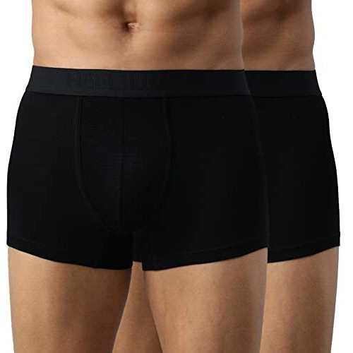 Heelium Bamboo Underwear For Men (Trunk), 3X Softer Than Cotton & Odour Free, Stretchy Fabric & Durable Waistband - Black Pack Of 2 Medium