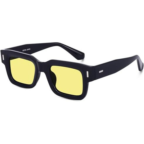 Peter Jones Unisex Large Square Uv/Ub Protected Sunglasses | Lightweight Acetate Frame & Hd Vision Lenses | Scratch-Resistant, Durable & Stylish Eyewear For Complete Uv Protected (Model 3688)