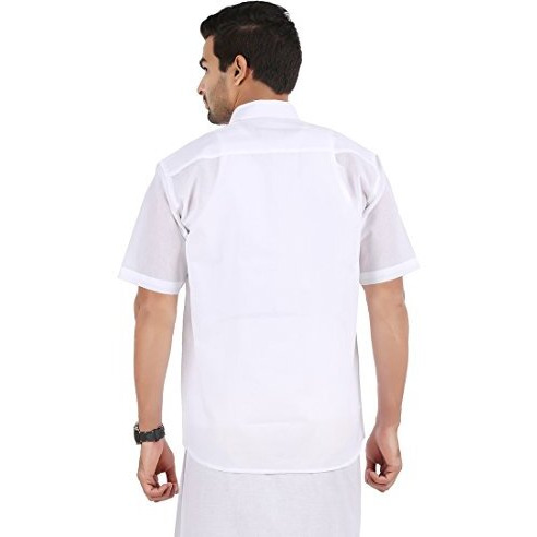 Prakasam Cotton Men's Regular Fit Mono Cotton Half Sleeve Shirt (46-Size)