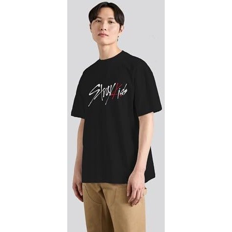 Kpop Stray Kids Unisex Printed Regular Fitted Black T Shirt For Men & Women(Small)