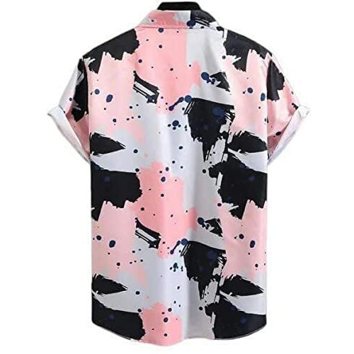Lookmark Mens Slim Fit Printed Shirt Liam L White-Pink