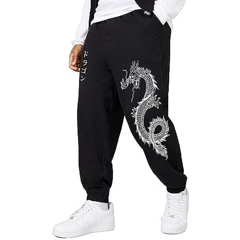 Jump Cuts Mens Jogger || Casuals Printed Jogger || Black Cottonblend || Boxy Fit Jogger