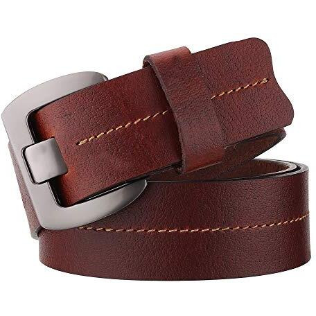 Club Spunky Casual Tan Color Genuine Leather Belt With Double Prong Buckle For Jeans And Casual Wear Belt For Men Stylish Leather For Mens/Boys ||Csbl-Brbkl-05|| (32, Tan)
