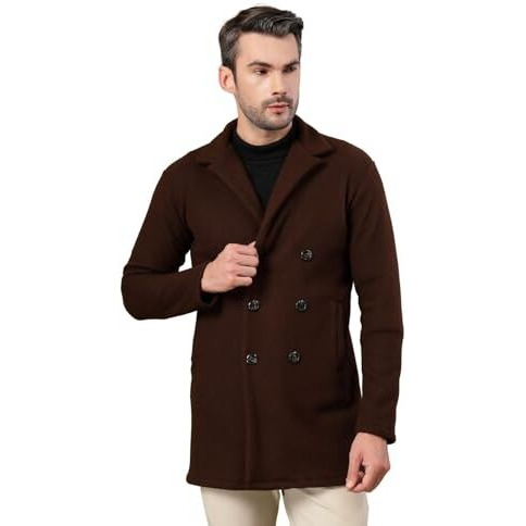 Rigo Cotton Polar Fleece Solid Overcoat For Men | Regular Fit Lapel Collar Long Jacket Overcoat | Winter Wear Men's Long Overcoat