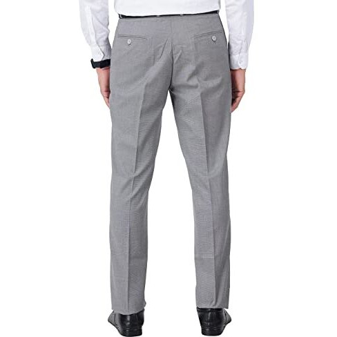 Mc Henry Men's Regular Fit Stretchable Formal Trousers For Men (34, Ash Grey)